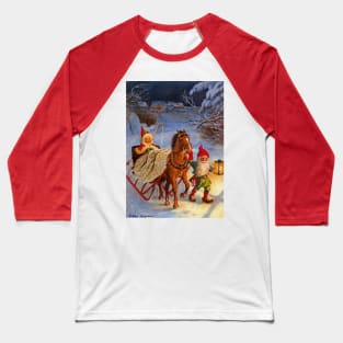 “Sled Ride at Night” by Jenny Nystrom Baseball T-Shirt